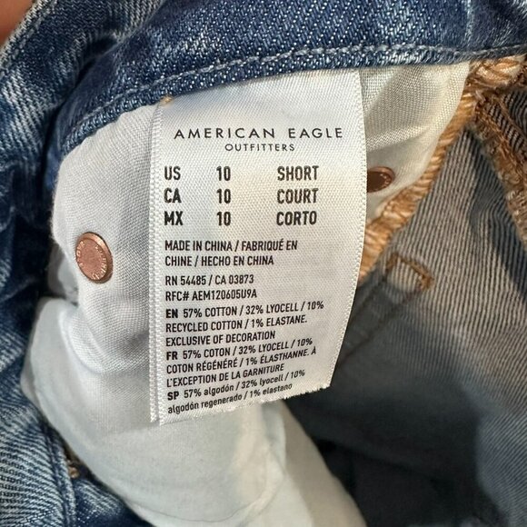 American Eagle 90's Bootcut Jeans Size 10 Short Split Hem Stretch - Picture 10 of 14